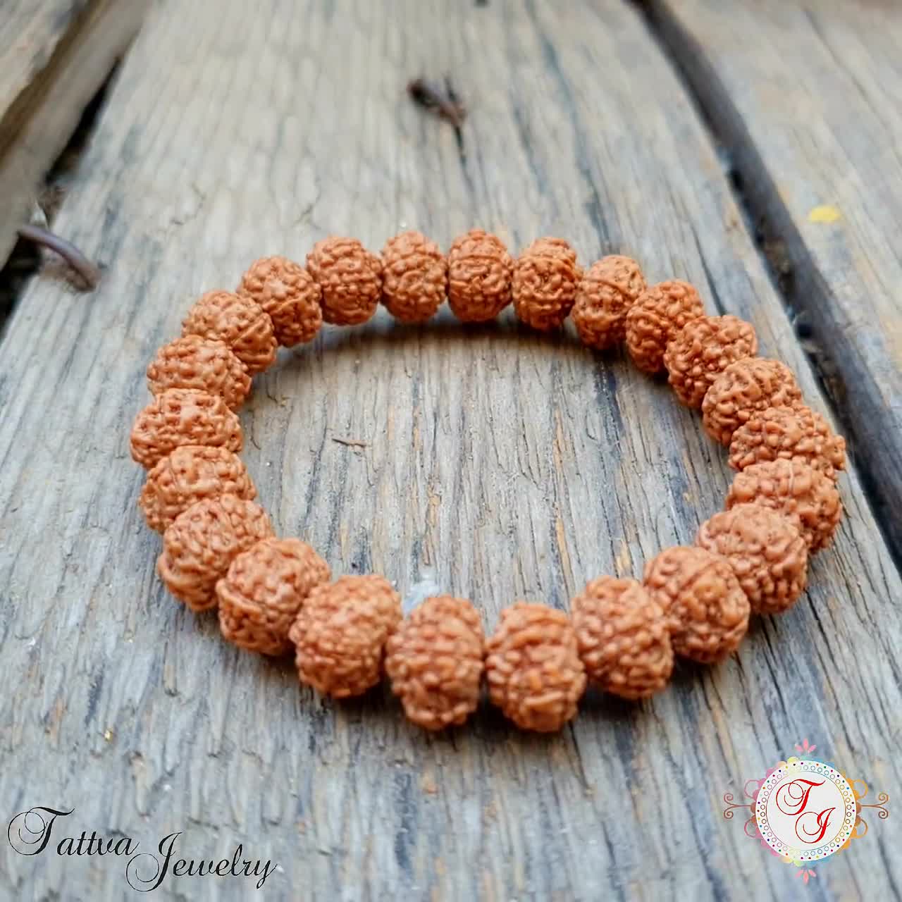 Bracelet double « Guérison » Préhnite et Rudraksha - 6 mm