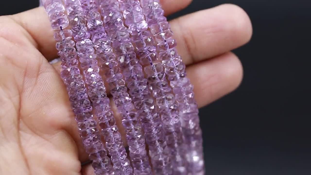 ピンクアメジストファセットヘイシタイヤビーズ、ジュエリー製作用の