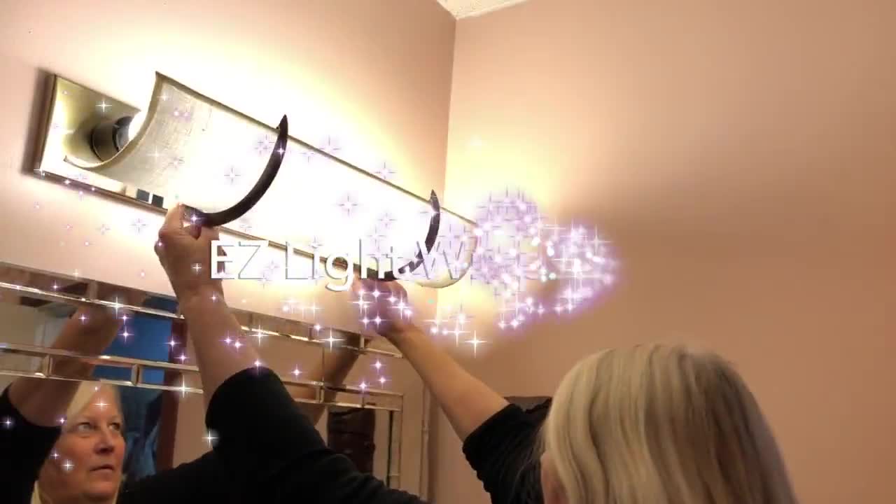 EzLightWraps - Shades Hide Hollywood Lights, Fast DIY for Vanity Light