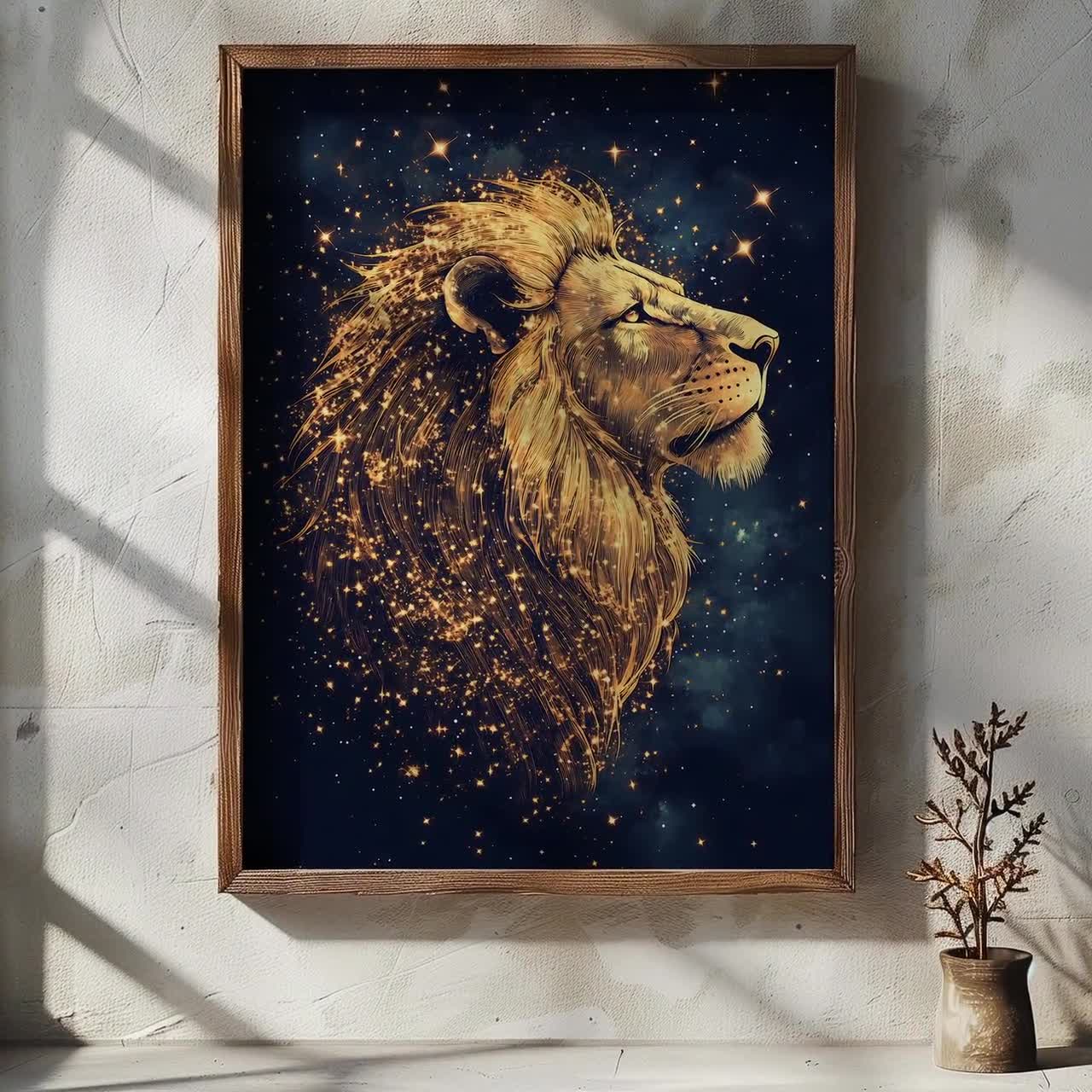 Leo Zodiac Print - Astrology Lion Star Sign Art Printable