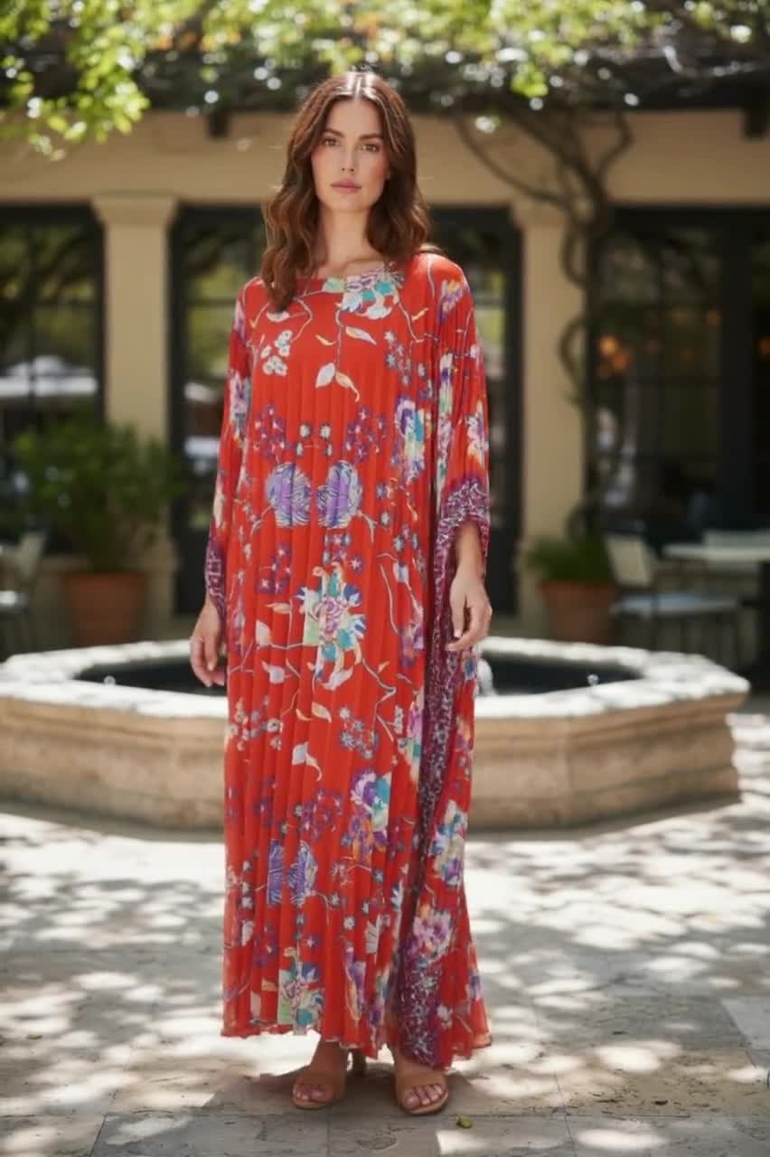 tailored bridesmaid dresses handmade dress : Red, girlfriend as gift, pleated fabric, soft caftan fitted one shoulder dress Early 1990s Calvin Klein Color:hot pink Make a statement with