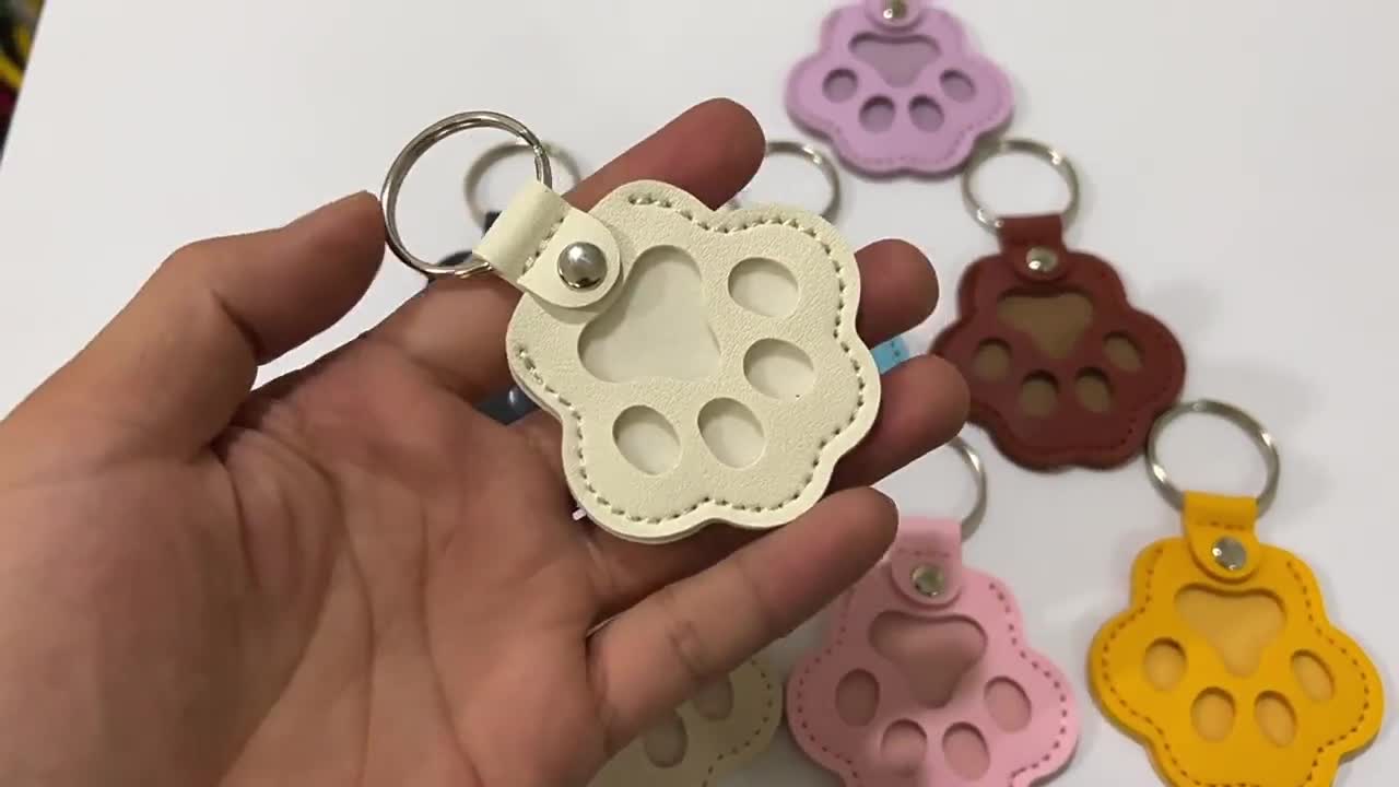 6 Portachiavi Commemorativi In Pelle A Forma Di Zampa – Custodia Per Peli Di Cane E Gatto – Ricordo Per Animali Domestici Da Attaccare A Borse O Chiavi - 3