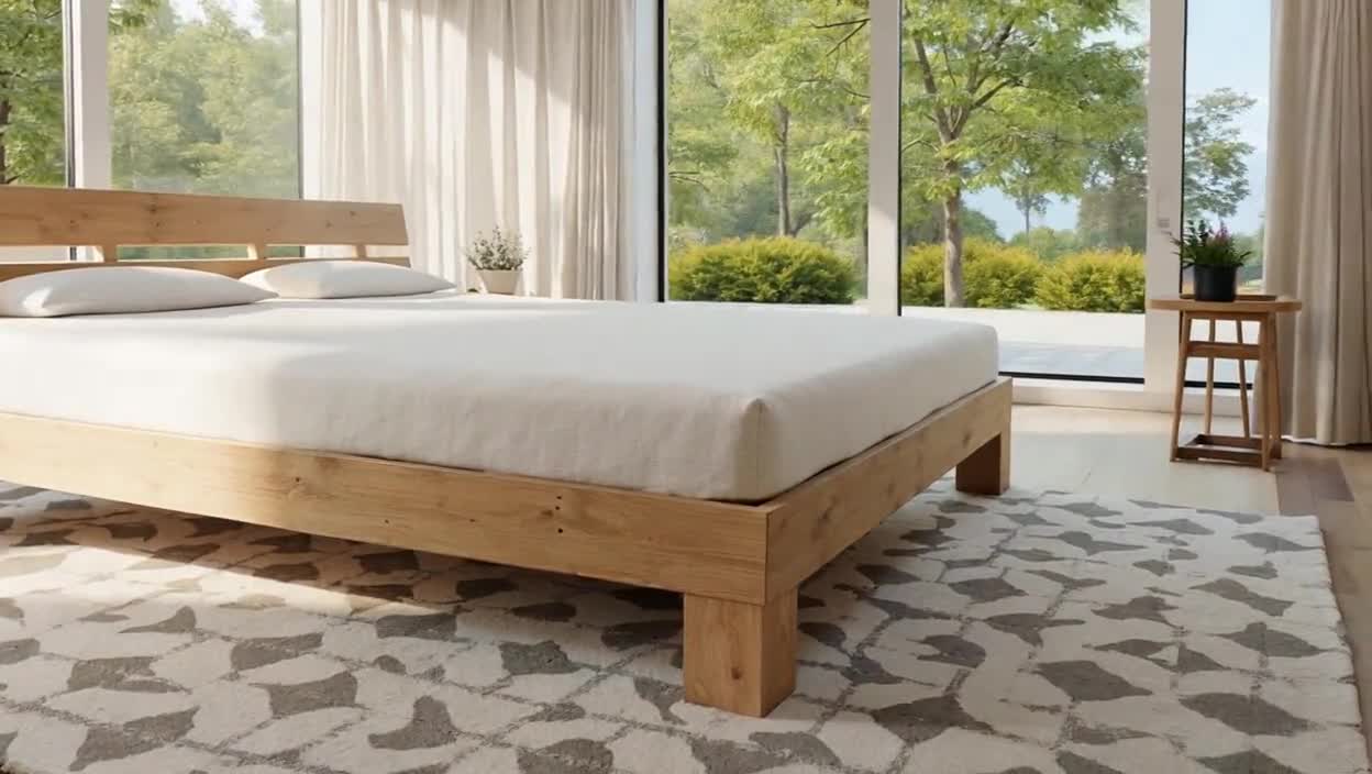 頑丈なキングサイズベッドフレーム（200 x 180 mm）の作り方：モダンな