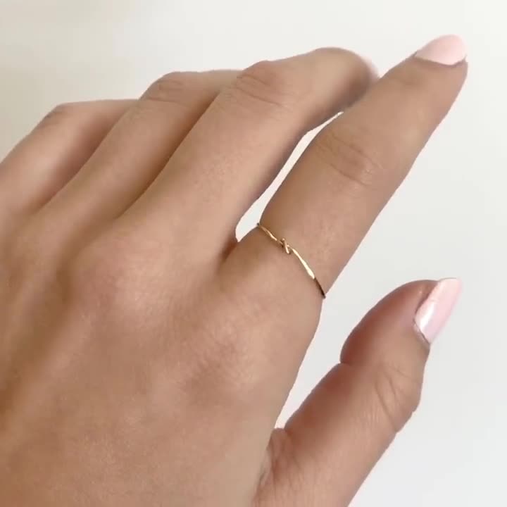 Ultra Thin Gold Stacking Ring, Super Skinny, Slender, Extra Thin, Thinnest,  Tiny Ring, 14k Gold Fill, Stackable, Delicate, Threadbare, .7mm 