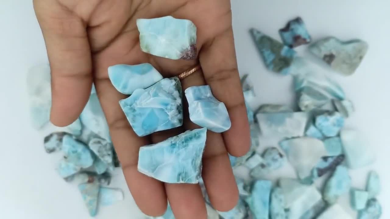 天然ラリマースラブロット、ルースジェムストーンプレート卸売ロット