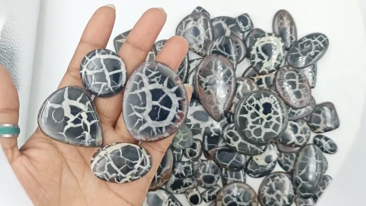 Very Beautiful Black Septarian Cabochon, Black Septarian Gemstone, Black Septarian Loose Stone, Low Price Wholesale Price For outlet Jewelry Making