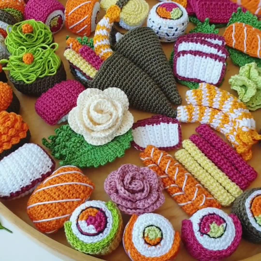 Sushi Mega Set for Children's Kitchen Shop Accessories E-book Crochet  Pattern EN&DE PDF File Instant Download 