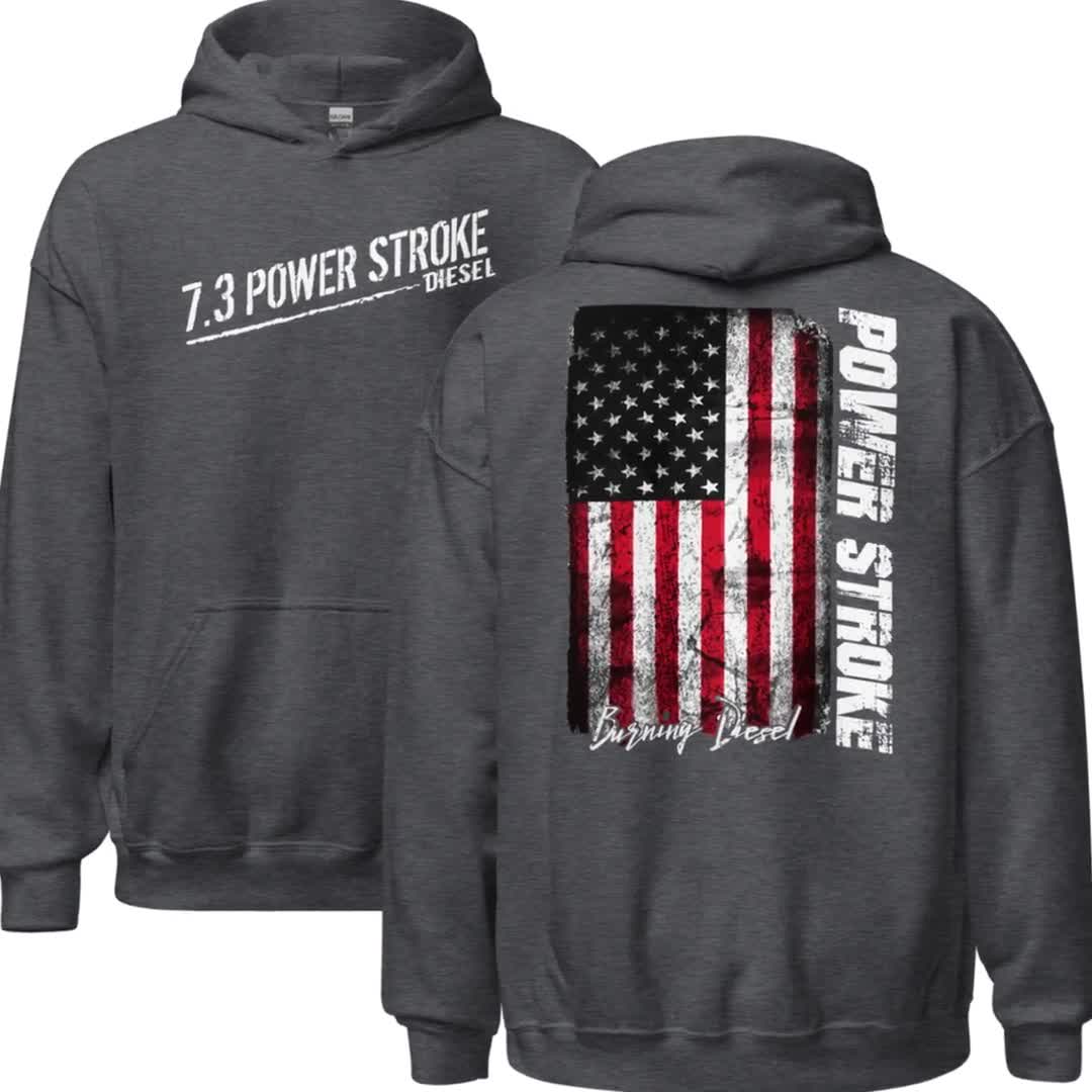 7.3 Power Stroke Hoodie American Flag Diesel Truck Sweatshirt Mens Hooded Pullover Jacket