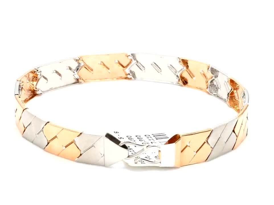 Platinum & Rose Gold Bracelet for Men JL PTB 1096