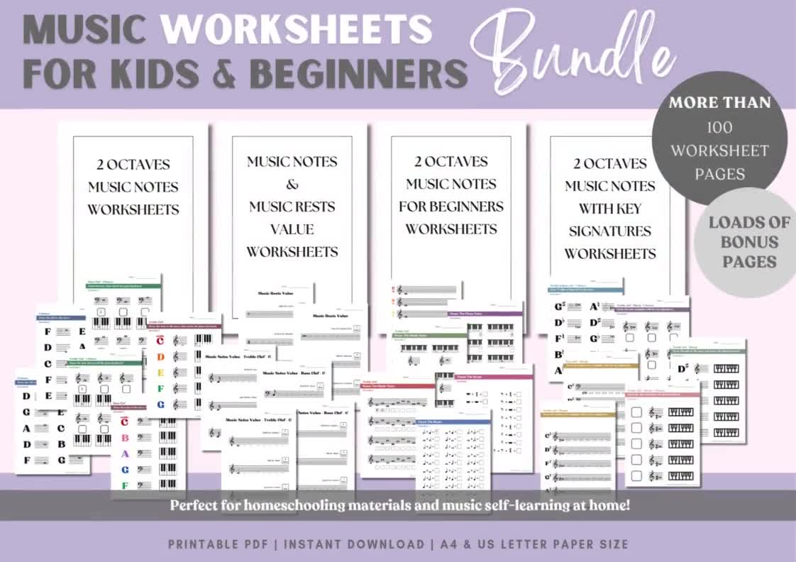 Printable Music Theory Worksheets Activities For Kids | Music