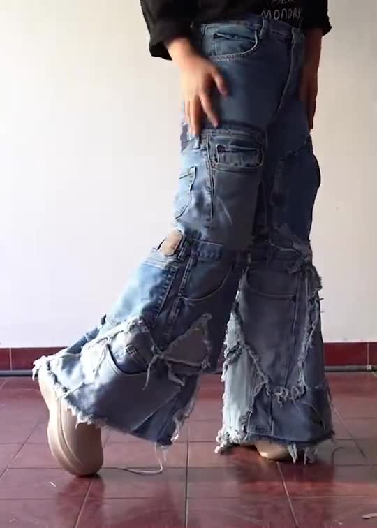 Patchwork Bell Bottom Jeans – 30
