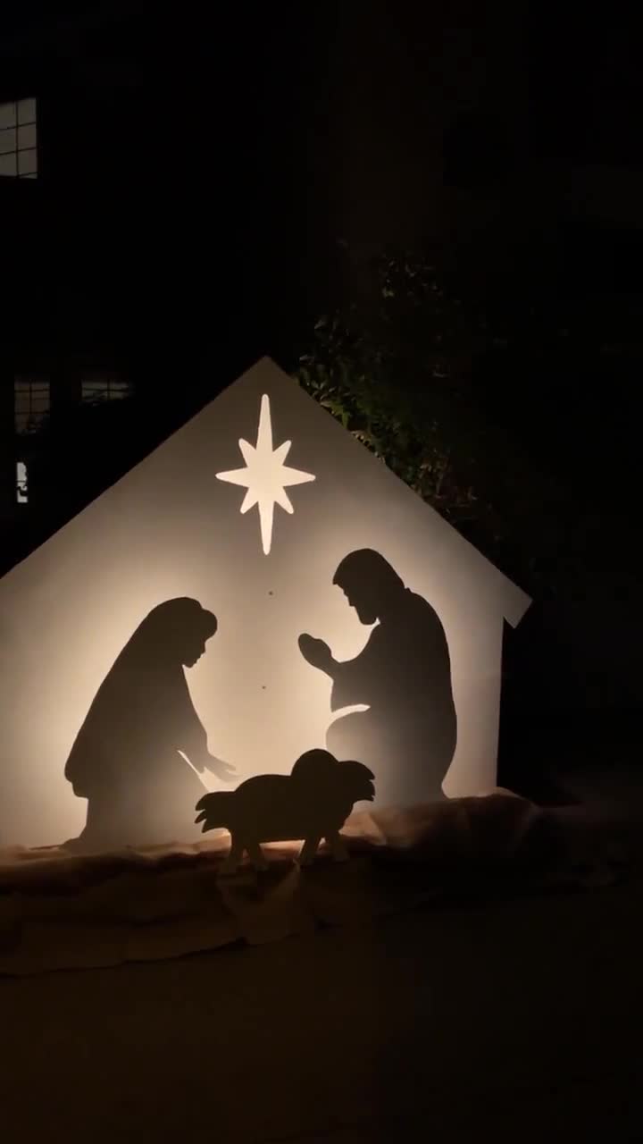 cartoon nativity scene silhouette