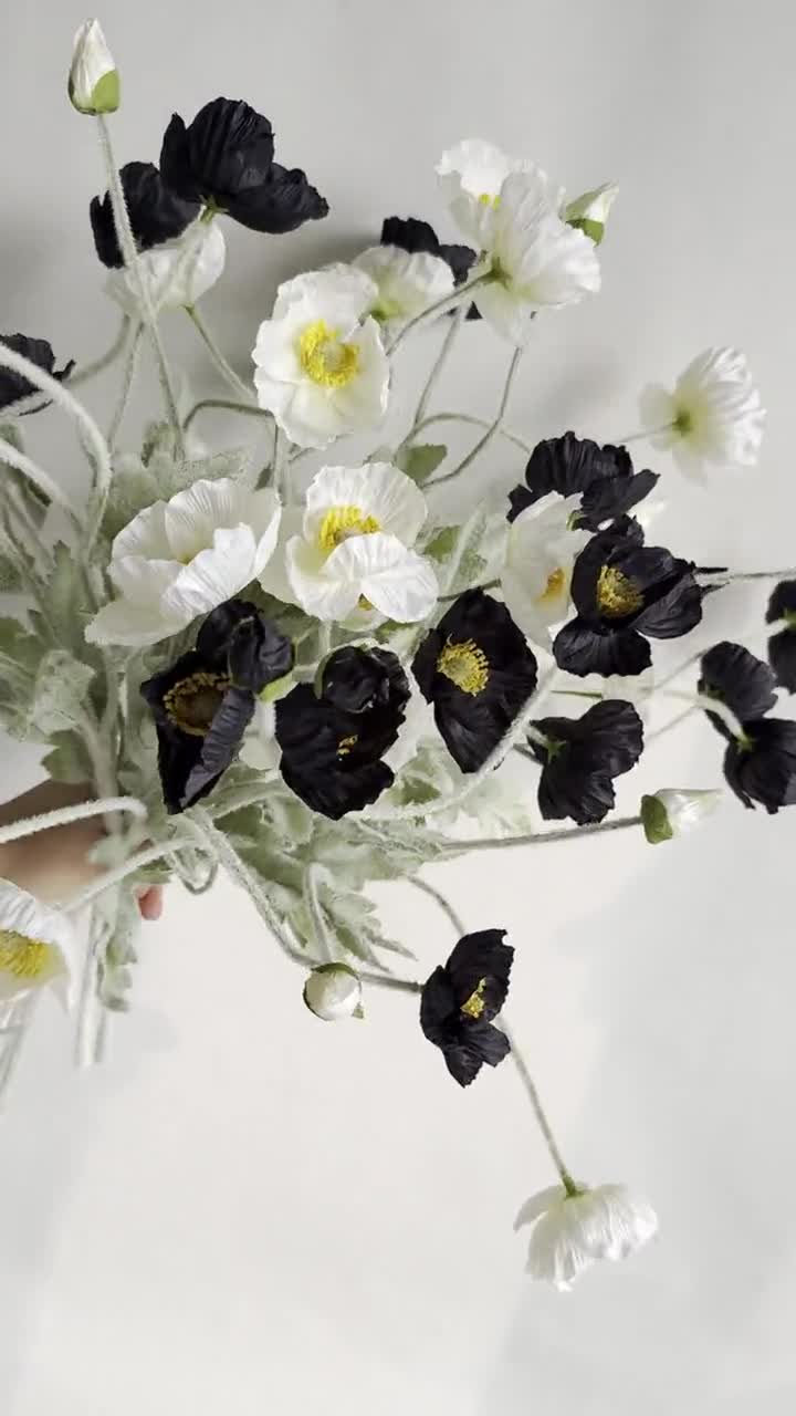 IPOPU Rose bianche artificiali, 12 pezzi, fiori bianchi secchi vintage, fiori di seta con stelo singolo, rosa finta bianca, per centrotavola per matrimoni, decorazioni da parete (bianco sporco
