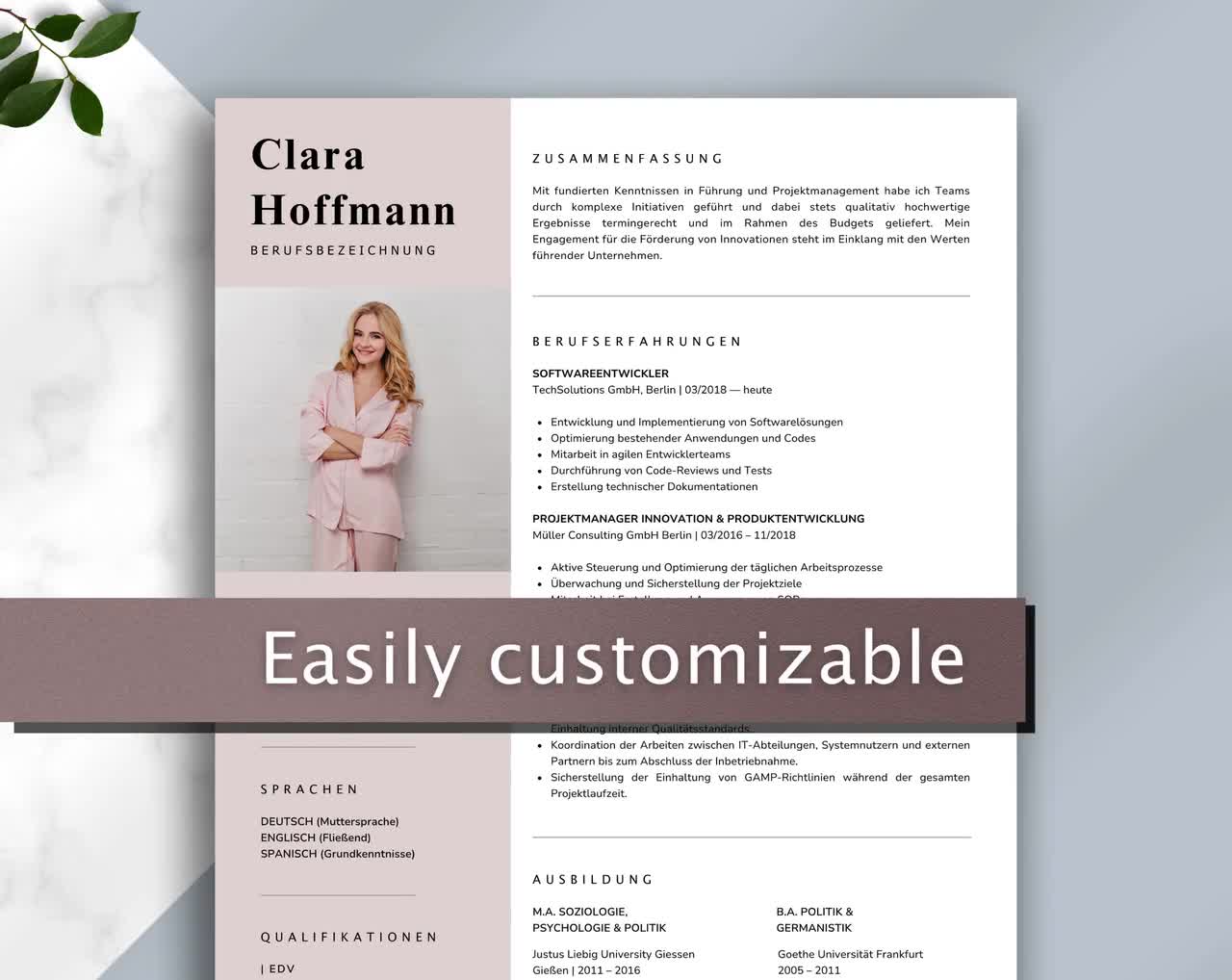 Bewerbungsvorlage, Lebenslauf Vorlage Word, Canva, Pages, Moderner Lebenslauf, Anschreiben, Anlagen, Deckblatt, Motivationsschreiben video poster