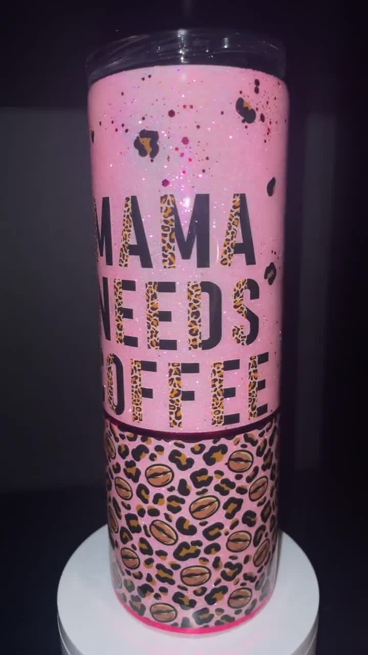 Mama Needs Coffee 20 oz Pink Skinny Tumbler for Moms - Outlet Deal Utah