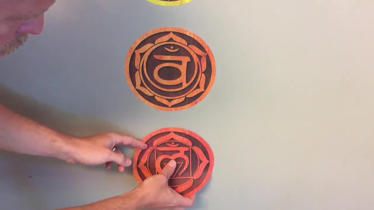 Bunte Datura Meditations-Symbole Wandaufkleber – Set Mit 7 Runden Motiven, Je 19x19 Cm, Abziehbar
