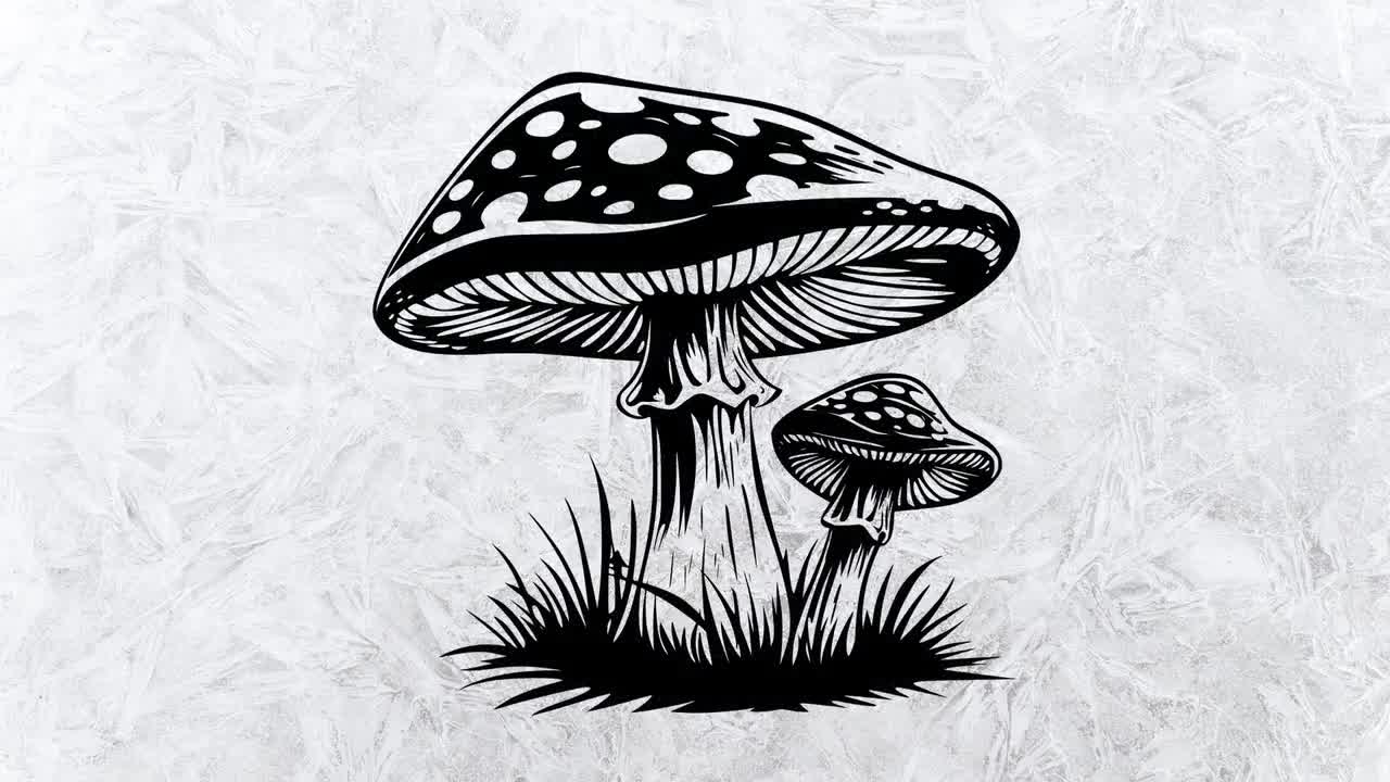 キノコ SVG バンドル: 手描きの菌類クリップアート (デザイン 30 点