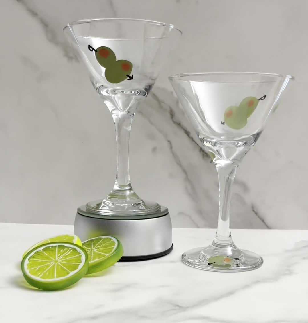 Martini Cocktail Glass with Olive. Hand Graphic by yummybuum · Creative  Fabrica