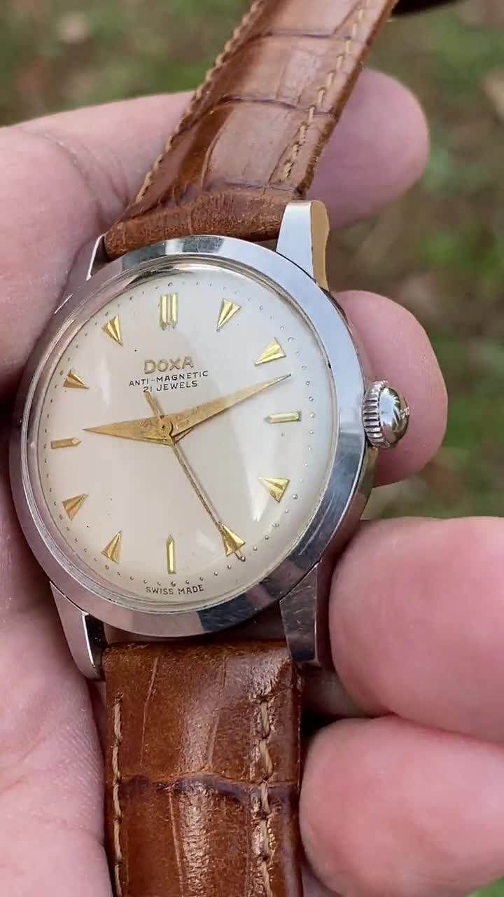 Extremely Rare Vintage Doxa Jumping Trubeat Dead Seconds, Movement Chezard  115, In original Box, Wonderful Gift for anniversary or birthday