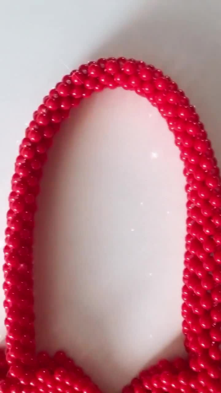 小物 red HUMAN MADE HEART BEADED BAG HUMAN MADE Heart Beaded Bag Red