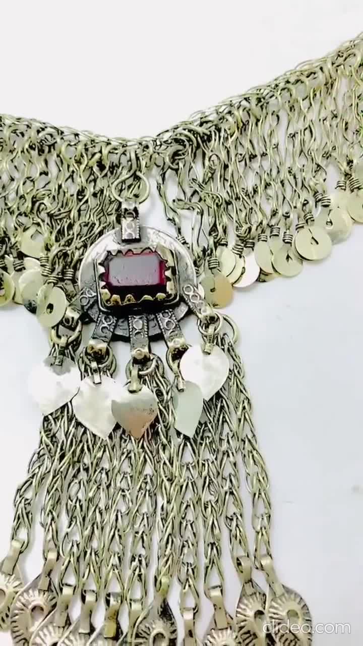 クチ族アンティークオーナメント★トライバルベリーダンス、民族スタイル クチ族 トライバルパーツ メタルメダリオン 0431