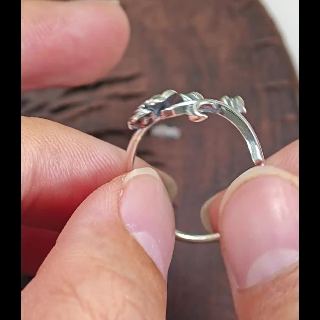 3D Rose Flower Ring: Handmade 925 Sterling Silver Promise