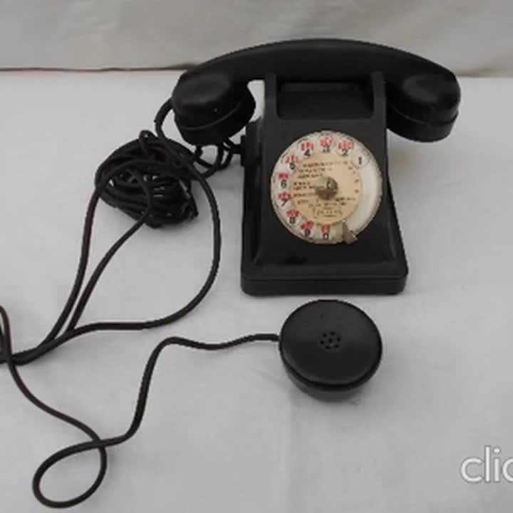 Vintage 1950's French Bakelite Dial Telephone Complete With Addition Ear  Piece, Circa 1950's, Collector's Piece 