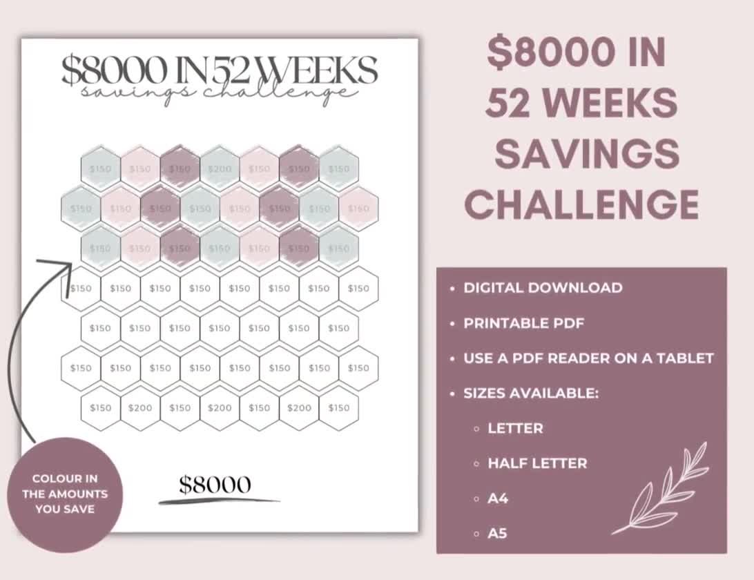 $8,000 Saving Challenge in 26 Weeks – mrsneat