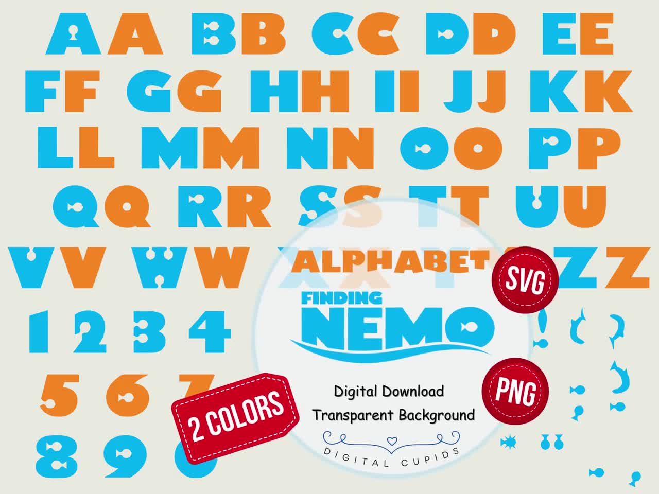 Finding Nemo Font SVG Finding Dory Font Alphabet SVG, 54% OFF