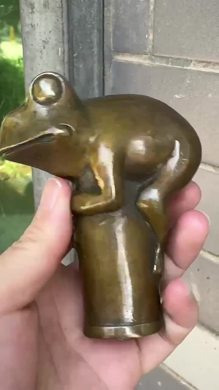 銅細工 カエル杖 杖頭 装飾品 工芸品 美術品 銅細工 カエル杖 杖頭 装飾品 工芸品 美術品 銅細工 カエル杖 杖頭