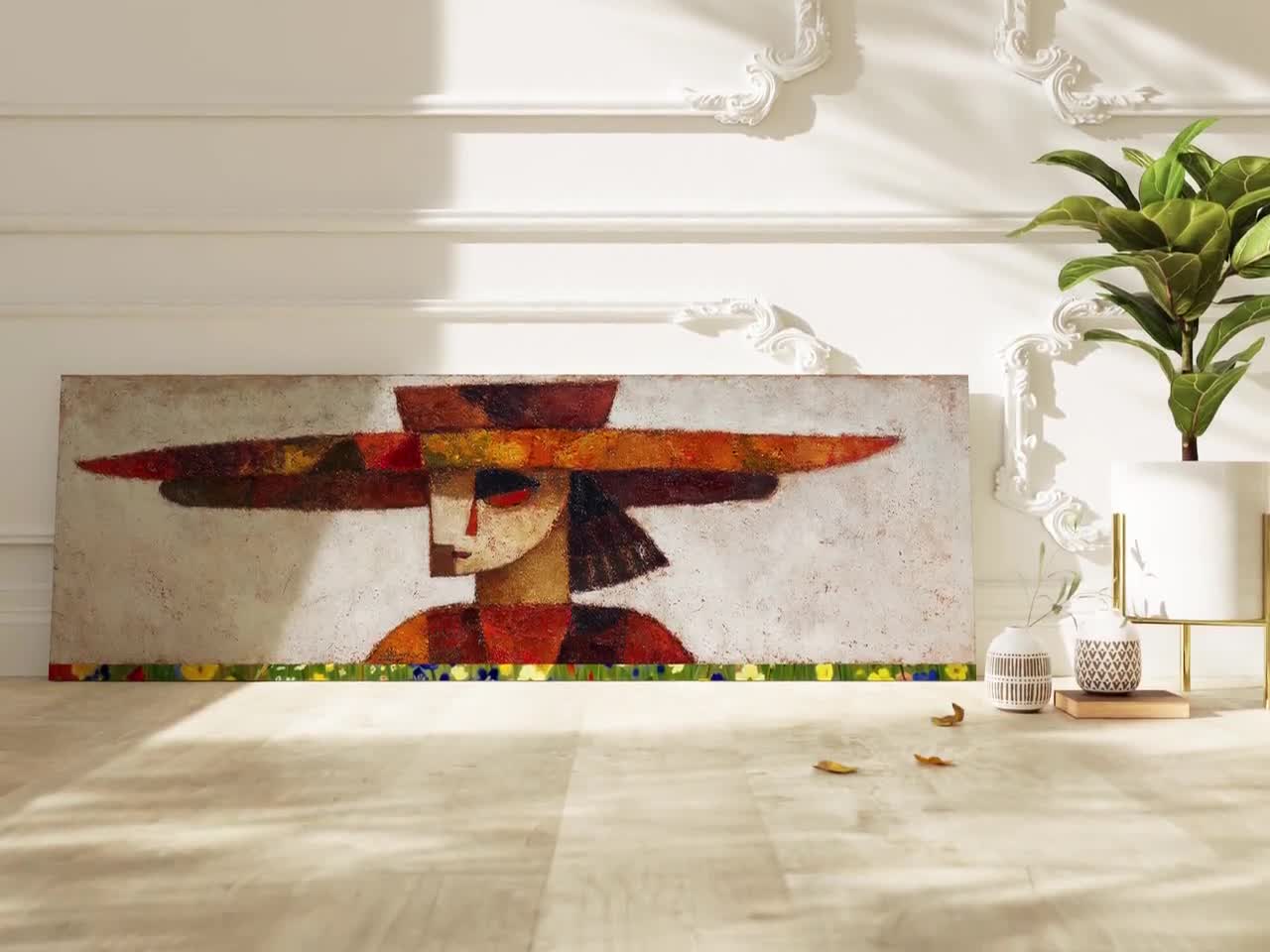 額入りバウハウスウォールアート：ミッドセンチュリーモダン幾何学