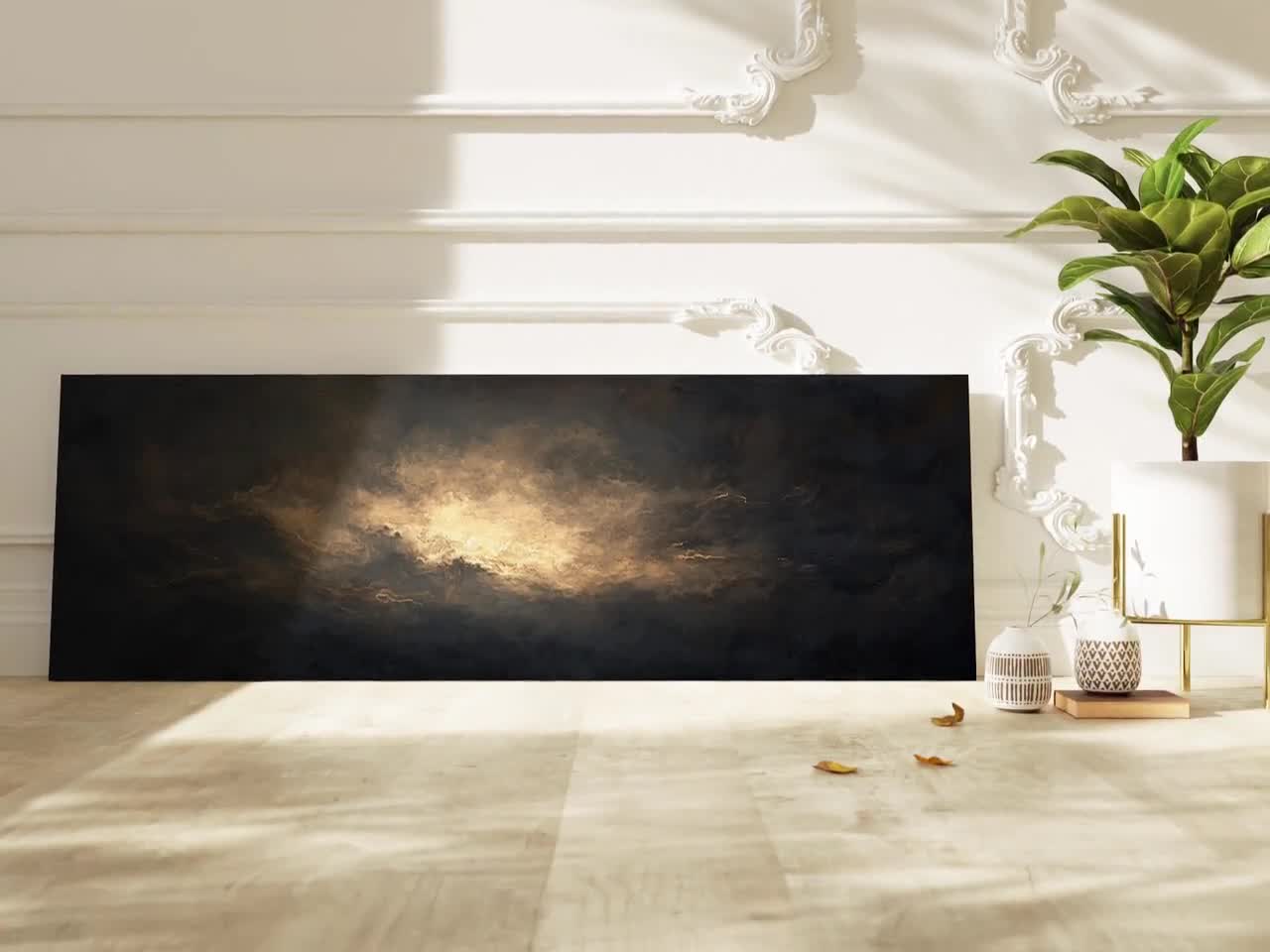 ムーディーな雲景の額入り壁掛けアート：パノラマ横長プリント - Etsy 日本