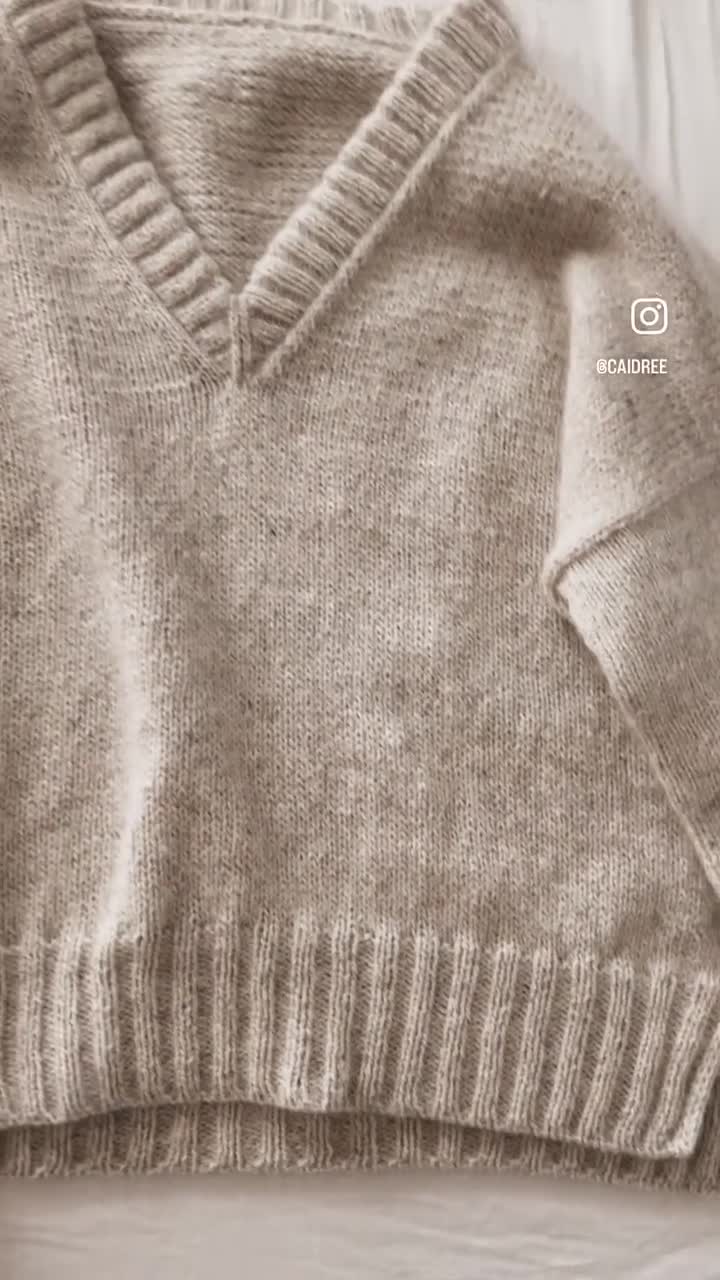Knitting Pattern Harlow Sweater V Neck Top Down Knitting