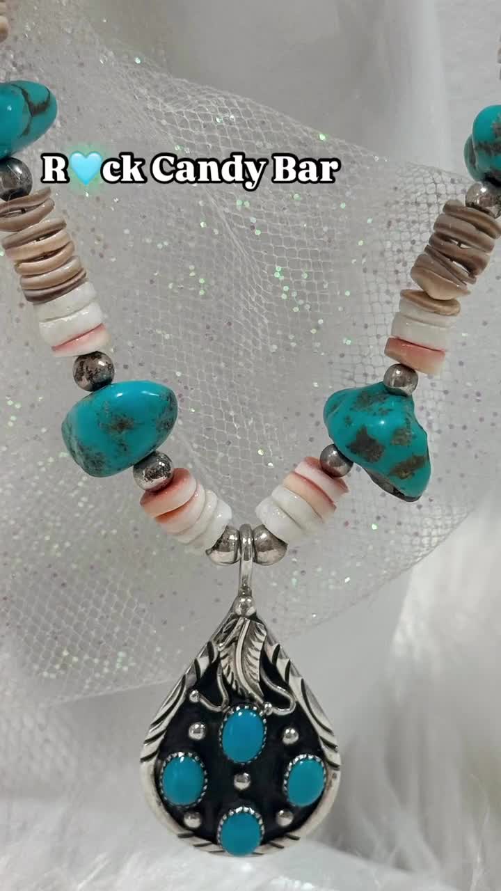 Authentic Vintage Navajo Turquoise & Heishi Shell Necklace