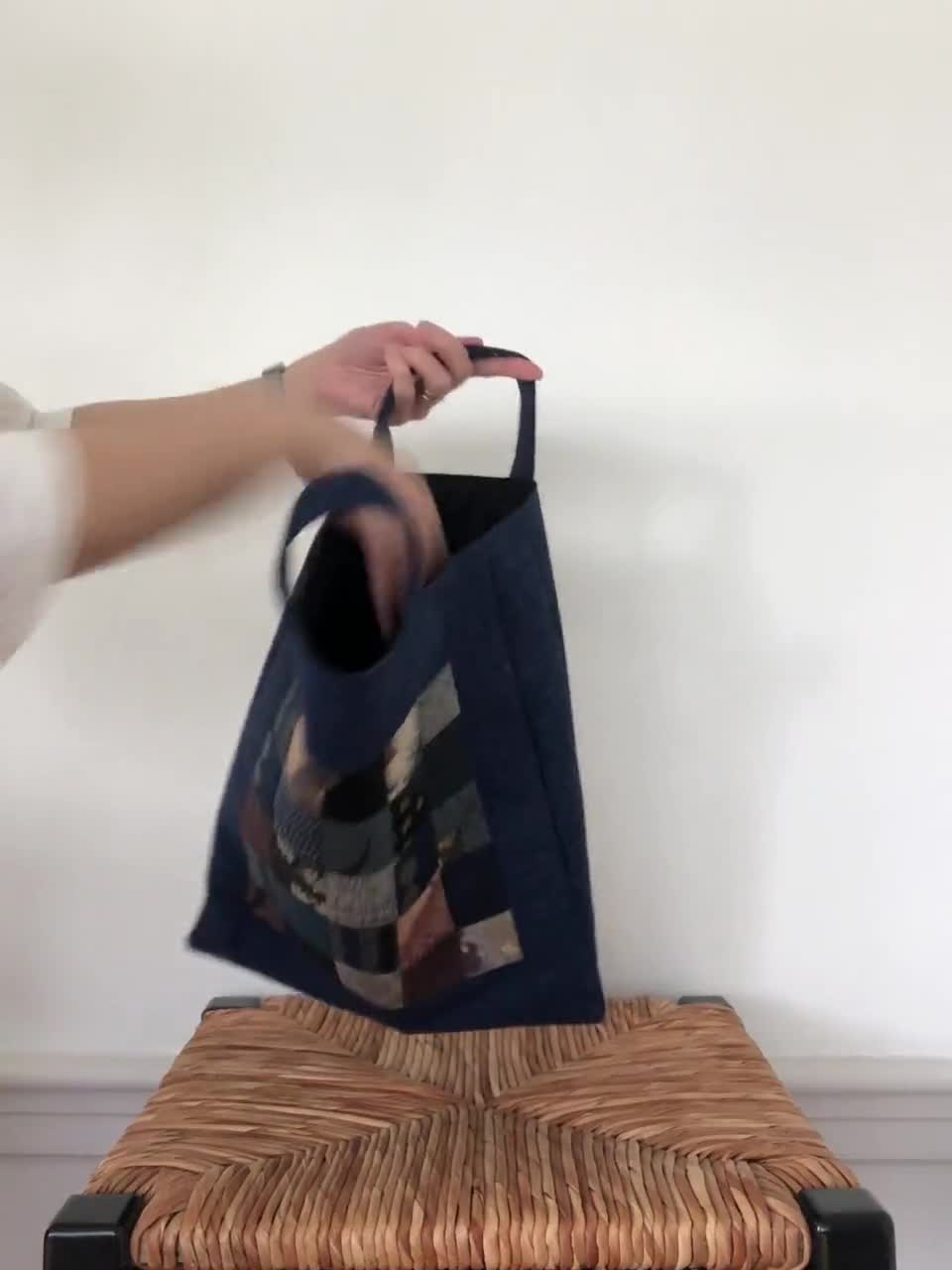 Patchwork Tote Bag | Textured Japanese Fabric | Traditional Indigo