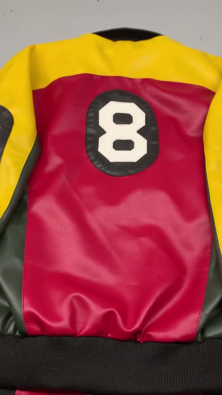 David Puddy 8 Ball Real Leather Jacket: 90s Retro Bomber - Etsy