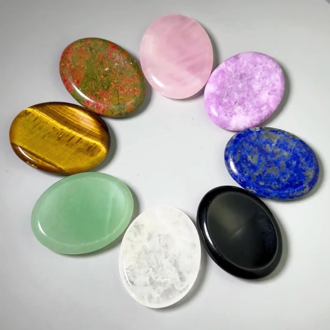 Natural Crystal Worry Stones Natural Gemstone, Meditation Crystal, Smooth  Stone, Palm Stone, Pocket Stone Gift 