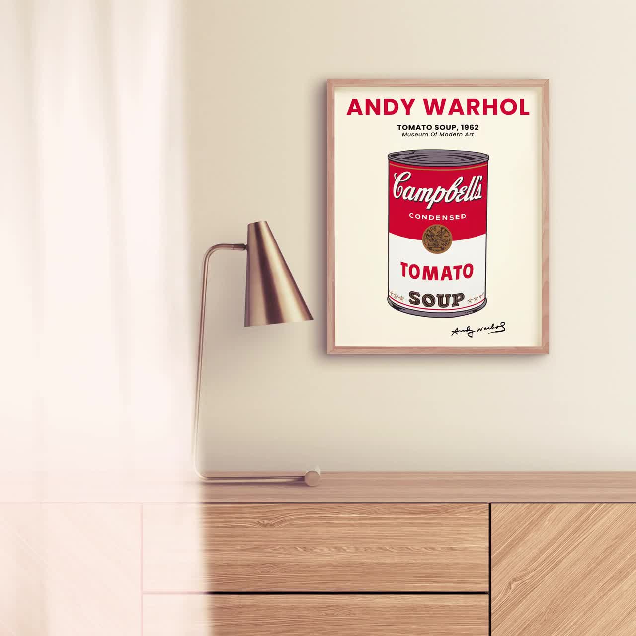 Andy Warhol Tomato Soup, Campbells Soup Print, Warhol Pop