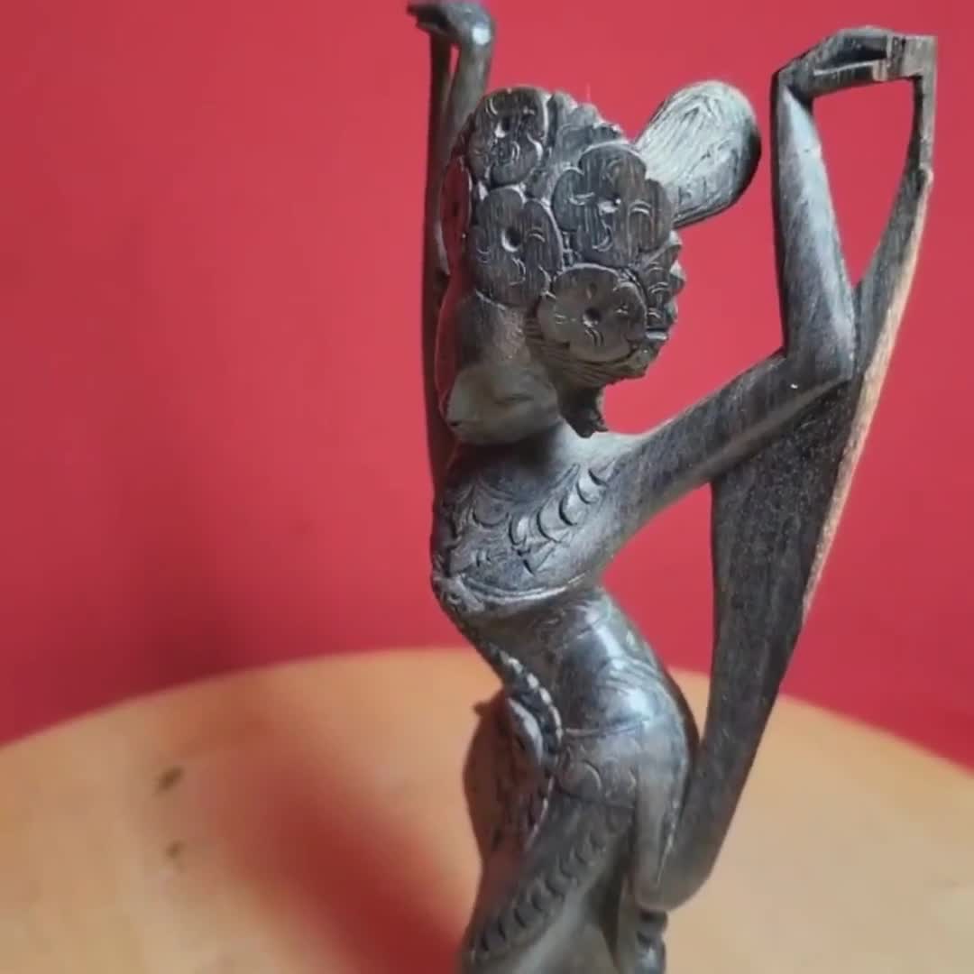 ヴィンテージ シンタ アールデコ バリ NEI 木彫り 彫刻 ダンサー 木製