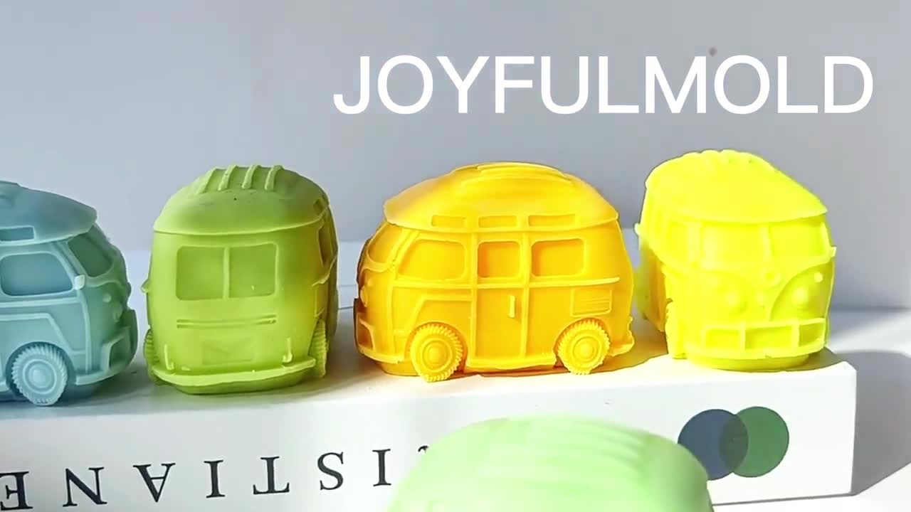 Stampo in silicone per candele per auto e autobus, stampo per candele in cera, stampo per autobus in gesso e cemento, stampo per autobus in resina epossidica, stampo in silicone per candele