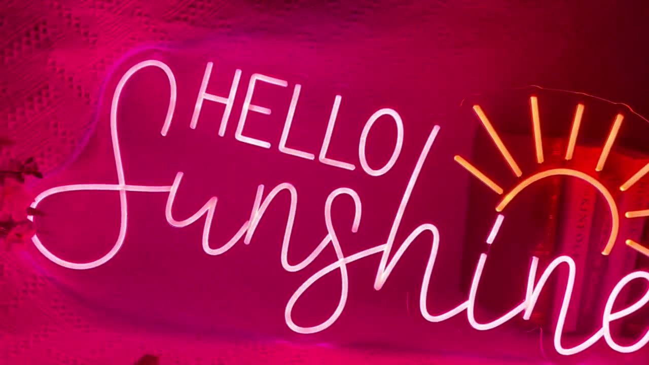 Hello Sunshine Neon Sign, Led Light Sign, Neon Signs Bedroom, Kids