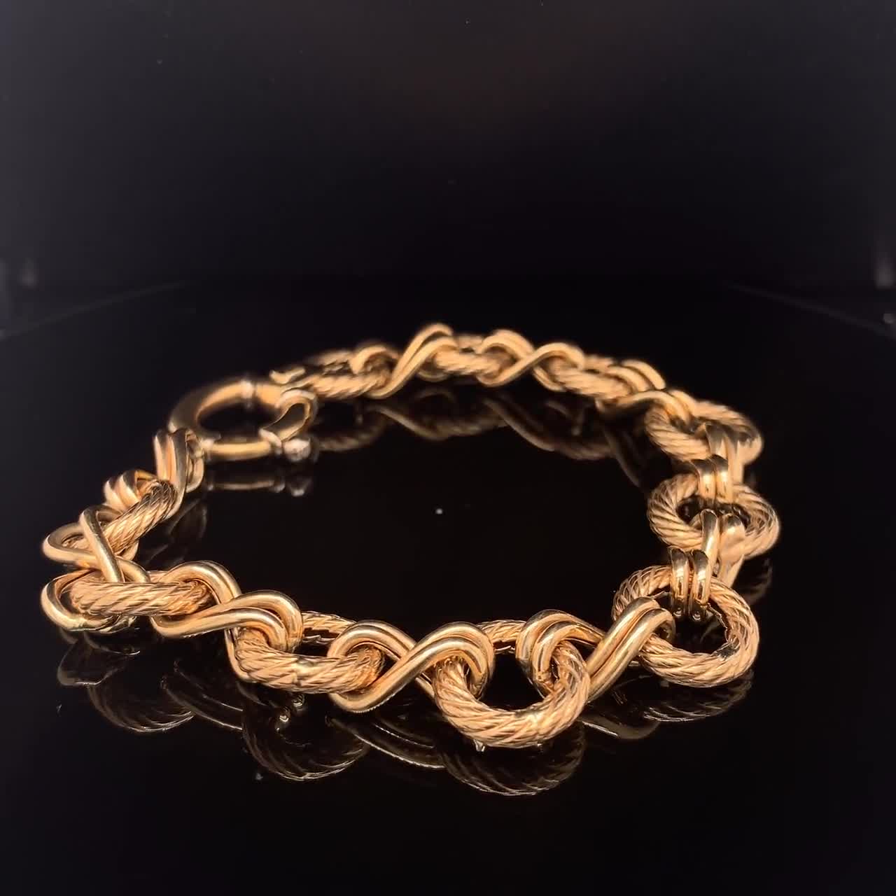 Louis Vuitton - Bracelet à maillons épais vintage en or jaune 18 carats