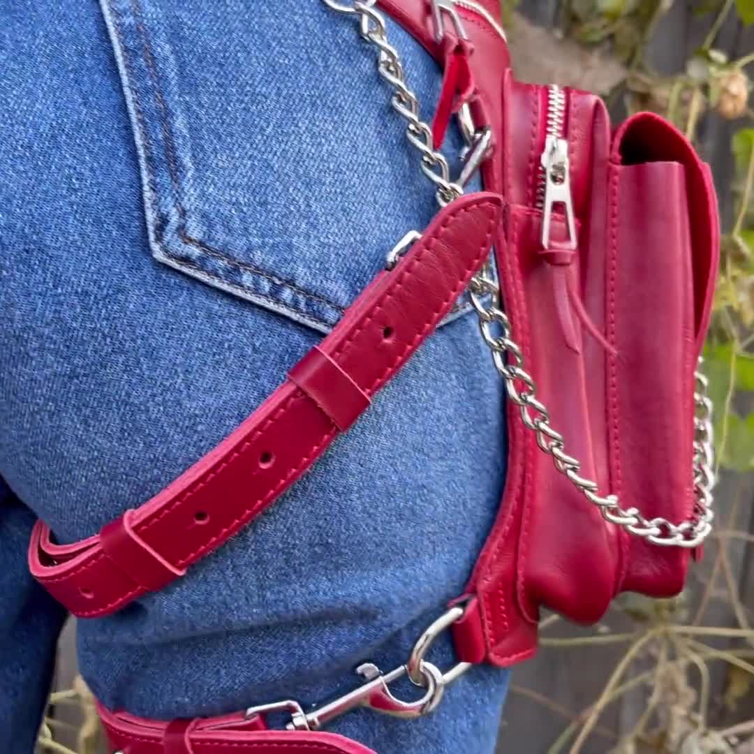 Woman Leather Belt Pouch Bag Jungletribe Bike Belt Bag Hip 
