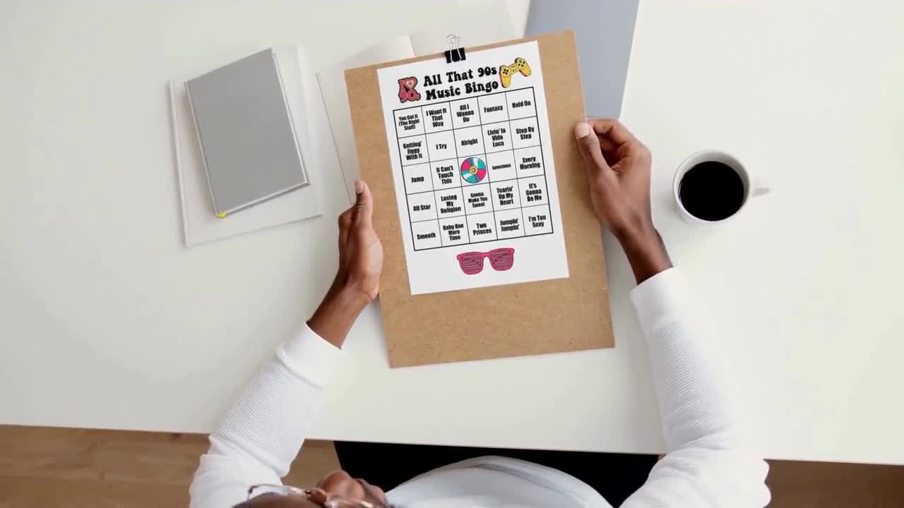 90s Music Bingo Game, Spotify® Playlist, 45 Songs, 30 Cards video poster