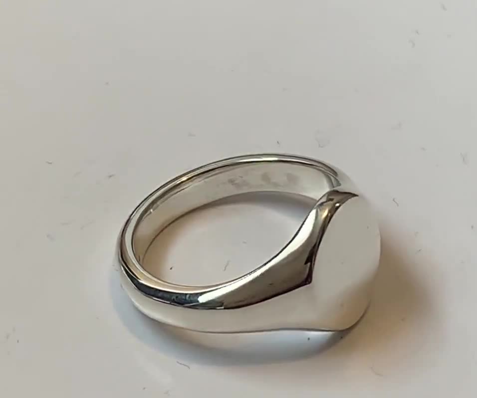 925 Solid Solid Silver Oval Signet Ring, Bespoke Handmade, Fully U.K. Hallmarked video poster