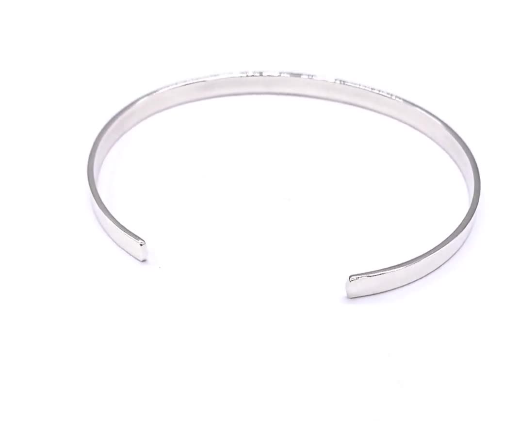 925 Solid Sterling Silver Plain Cuff Bangle Bracelet Etsy Canada