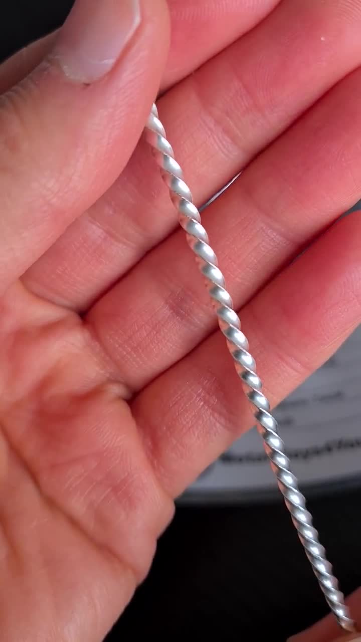 925 Sterling Silver Pattern Square Twist Wire 2.9mm 