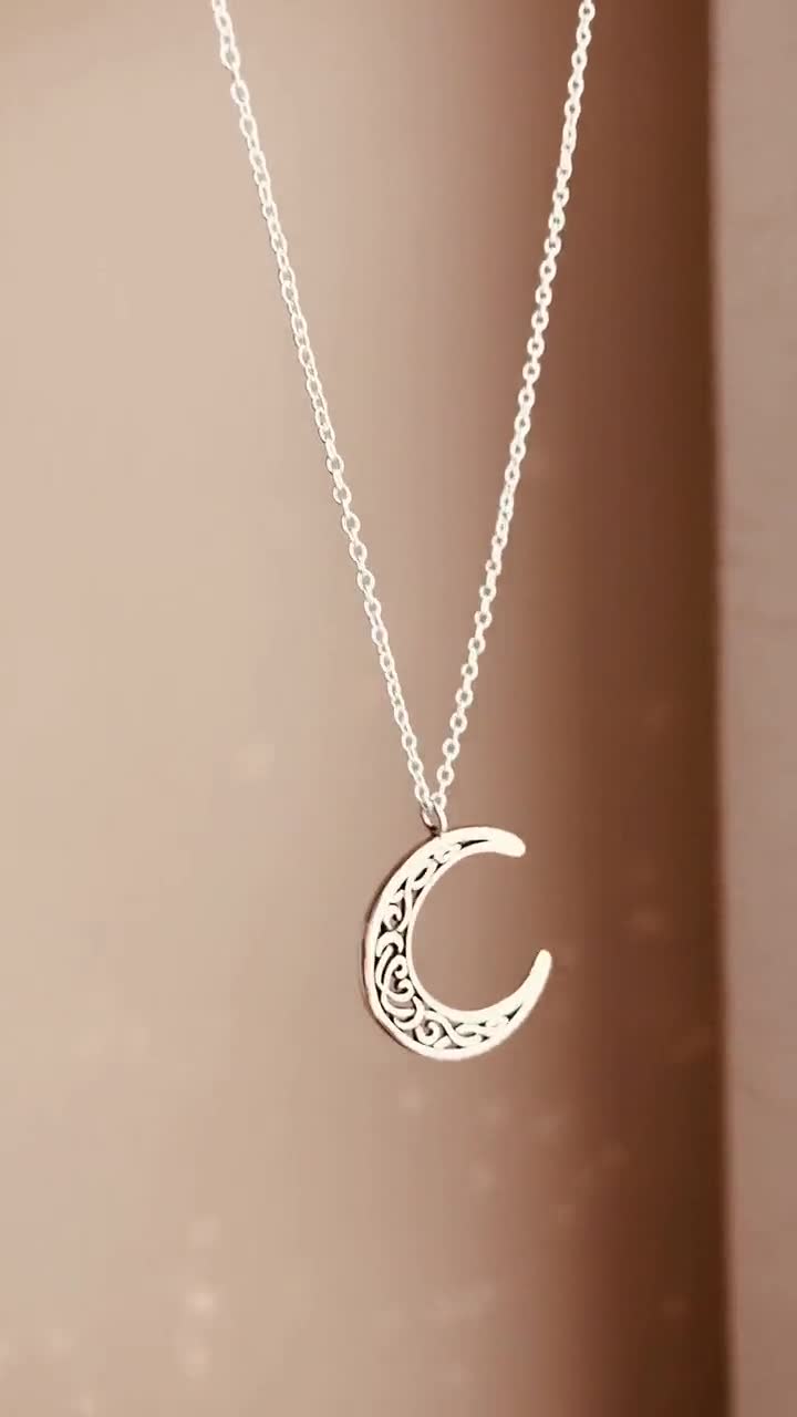 Sterling silver Half Moon Necklace