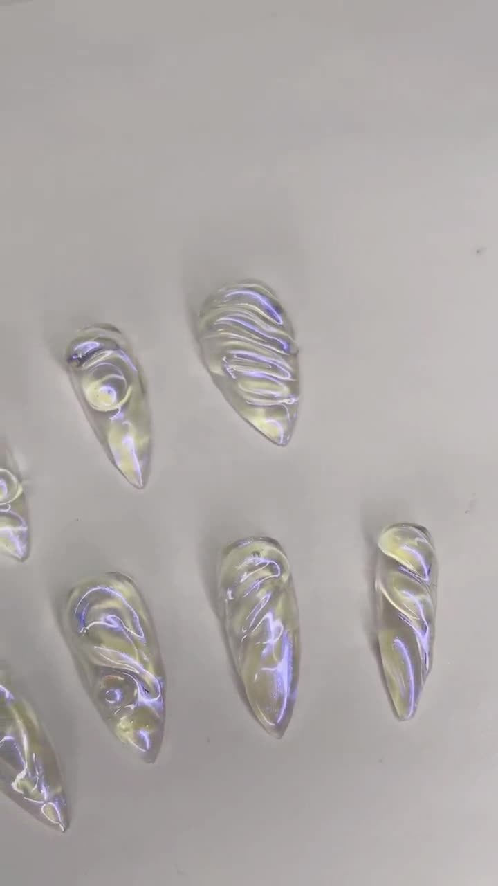 TYRING THE 3D CLEAR WATER ACRYLIC NAILS 💧