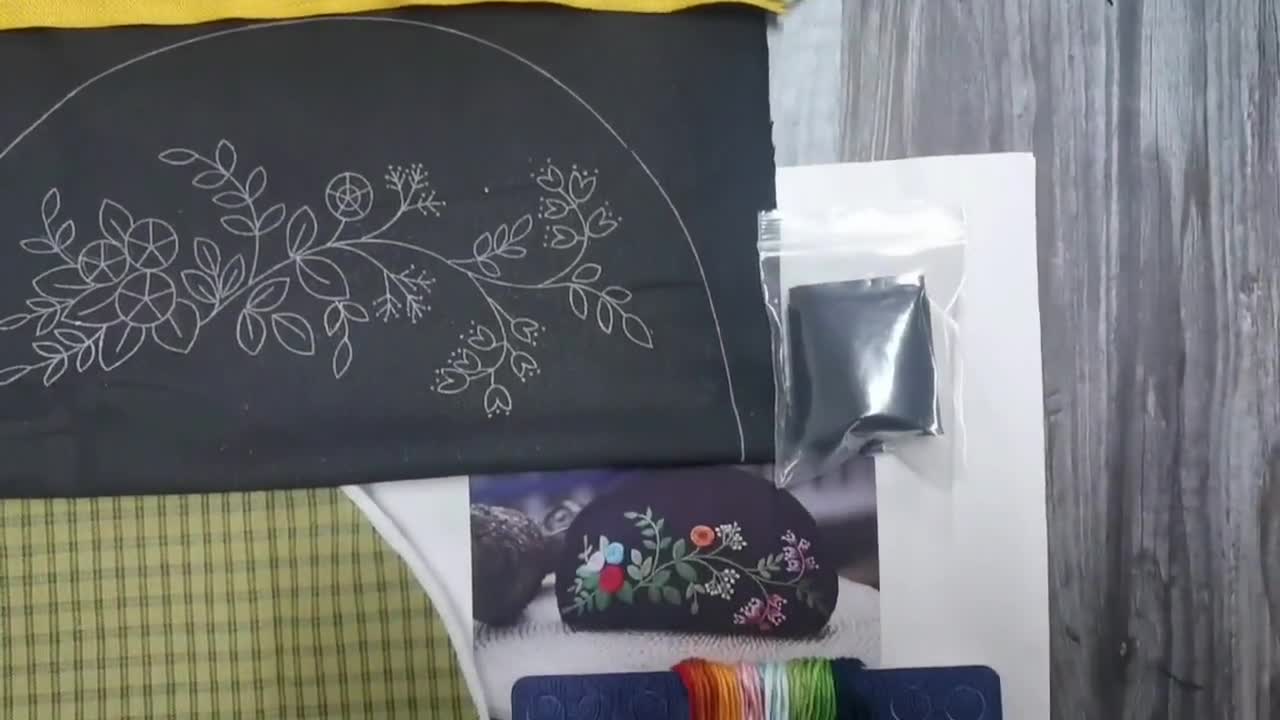WEBEEDY Kit Broderie DIY Lot De 2 Trousse En Toile Avec Fermeture Éclair - Pochette à Crayons Brodée
